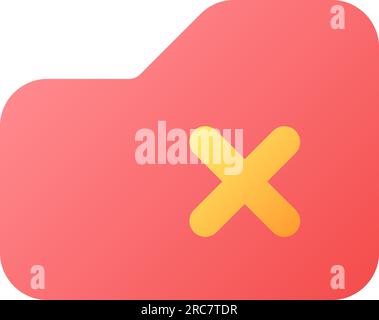 Elimina dalla cartella pixel Perfect flat gradient color ui icona Illustrazione Vettoriale