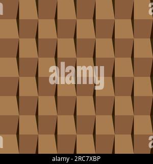 Schema tegole marrone. 3D come pattern vettoriale senza giunture. Illustrazione Vettoriale