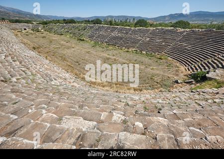 Stadio Aphrodisias. Sito archeologico storico. Antiche rovine in Turchia Foto Stock