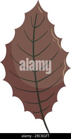 Illustrazione autunnale foglia marrone foresta. Illustrazione Vettoriale