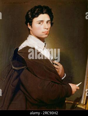 Jean Auguste Dominique Ingres (1780-1867), autoritratto a ventiquattro anni in olio su tela del pittore neoclassico francese, 1811 Foto Stock