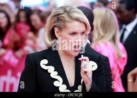 Londra, Regno Unito. 12 luglio 2023. Emerald Fennell partecipa alla "Barbie" European Premiere al Cineworld Leicester Square di Londra. Credito: SOPA Images Limited/Alamy Live News Foto Stock