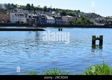 Mosella al River Lock Grevenmacher Foto Stock