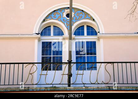 Rathaus in der Altstadt von Bad Wimpfen im Kraichgau, Landkreis Heilbronn, Baden-Württemberg, Süddeutschland, Deutschland, Europa. Foto Stock