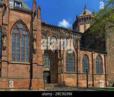 Schum-Stadt, Dom Sankt Peter, erbaut 12. Jahrhundert, Südportal Foto Stock