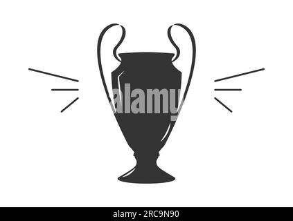 Champions League Cup Football. Trofeo di calcio. Illustrazione vettoriale isolata su sfondo bianco Illustrazione Vettoriale