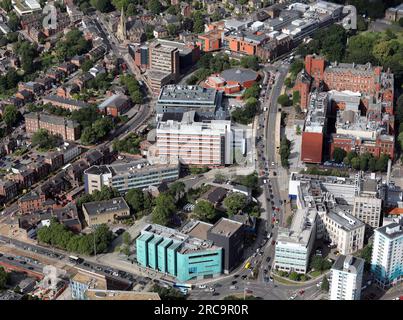 Vista aerea dell'Università di Sheffield, South Yorkshire, Regno Unito Foto Stock