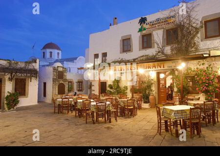 Patmos, Isole del Dodecaneso, Isole del Mar Egeo, Grecia Foto Stock