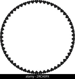 Cornice circolare bordo rotondo design forma icona per decorativo vintage doodle elemento per il design in illustrazione vettoriale Illustrazione Vettoriale