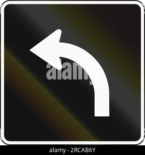 Segnale di gestione corsia in Canada - corsia per svolta a sinistra. Questo segno è usato in Ontario. Foto Stock