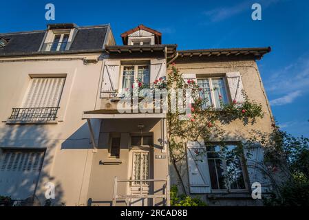 La campagna di Parigi, la campagne à Paris, un'affascinante zona residenziale sviluppata dal 1907, 20 ° arrondissement, Parigi, Francia Foto Stock