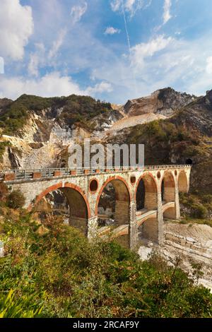 Carrara, Toscana, Italia, zona delle cave di marmo Foto Stock