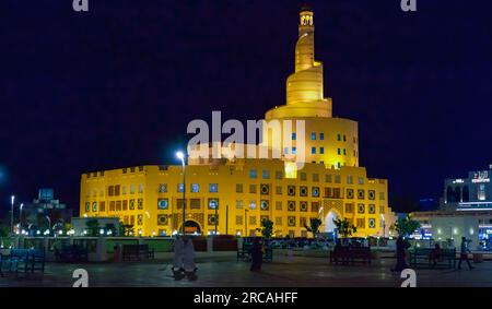 Moschea Souq Waqif Doha, Qatar di notte Foto Stock