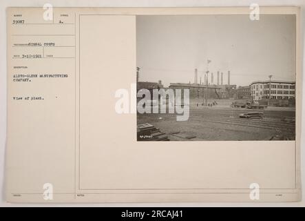 Questa fotografia mostra una vista di uno stabilimento, in particolare della Albro-Glenn Manufacturing Company. L'immagine è stata scattata il 10 marzo 1921 e fa parte delle fotografie delle attività militari americane durante la prima guerra mondiale. L'immagine è etichettata come numero 39087 ed è stata catturata dal Signal Corps. Foto Stock