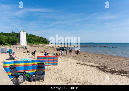 St Helen's Beach, Duver Road, St Helens, Isola di Wight, Inghilterra, Regno Unito Foto Stock