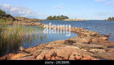 Riva del lago Vanern a vita Sannar, Svezia Foto Stock