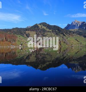 Giornata autunnale al lago Wagital Foto Stock