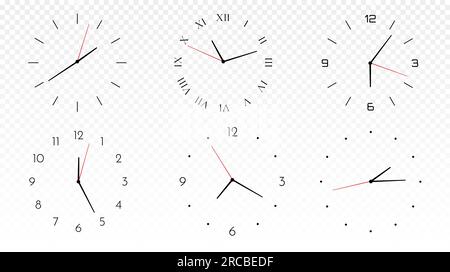 Set di modelli di orologi minimalisti Illustrazione Vettoriale
