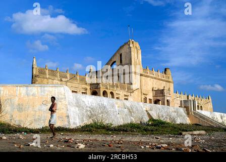 Dansborg buit di forte danese nel 1620 sulla riva della baia del Bengala a Tranquebar, Tharangambadi, Tamil Nadu, India meridionale, Asia. L'Est britannico Foto Stock