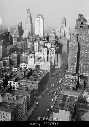 Cityscape, Midtown Manhattan guardando a nord verso Central Park, New York City, New York, USA, Arthur Rothstein, STATI UNITI Office of War Information, ottobre 1941 Foto Stock