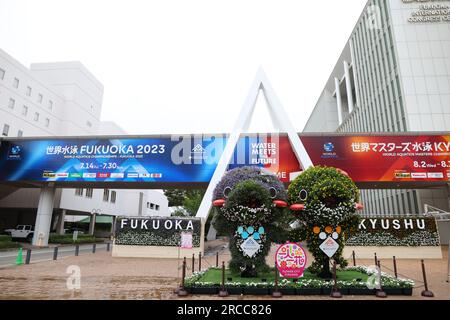 Fukuoka, Giappone. 13 luglio 2023. Vista generale nuoto : Campionati mondiali di nuoto Fukuoka 2023 presso la Marine Messe Fukuoka Hall A Fukuoka, Giappone . Crediti: YUTAKA/AFLO SPORT/Alamy Live News Foto Stock