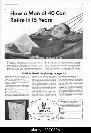 Vintage Time Magazine 24 agosto 1936 Issue Advert, USA Foto Stock