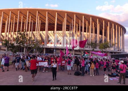 Brasilia, Distrito Federal, Brasil. 13 luglio 2023. (INT) Lula & Mujica partecipano al 59° Congresso delle une. 13 luglio 2023, Brasilia, Distretto Federale, Brasile: Il presidente brasiliano Luiz Inacio Lula da Silva e l'ex presidente dell'Uruguay Jose Pepe Mujica partecipano al 59° Congresso dell'Unione Nazionale degli studenti (une) a Ginasio Nilson Nelson, a Brasilia, giovedì (13).credito: Federico Brazil/Thenews2 (foto: Leandro Chemalle/Thenews2/Zumapress) (Credit Image: © Leandro Chemalle/TheNEWS2 via ZUMA Press Wire) SOLO USO EDITORIALE! Non per USO commerciale! Foto Stock