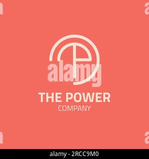 Logo ombrello e lettere formate da una disposizione delle linee. Illustrazione Vettoriale