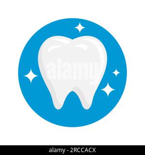 illustrazione dei denti puliti e sani. Simbolo icona di manutenzione dei denti Illustrazione Vettoriale