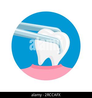 illustrazione del vettore di estrazione dei denti. Simbolo icona mal di denti Illustrazione Vettoriale