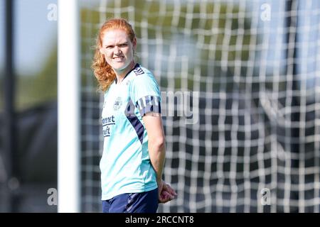 Perth, Australia. 13 luglio 2023. Australia, Perth, 13 luglio 2023: Stine Ballisager Pedersen della Danimarca durante la sessione di allenamento durante il pre-camp prima della Coppa del mondo femminile in Australia e nuova Zelanda al WA State Football Centre di Perth, Australia. (Daniela Porcelli/SPP) credito: SPP Sport Press Photo. /Alamy Live News Foto Stock