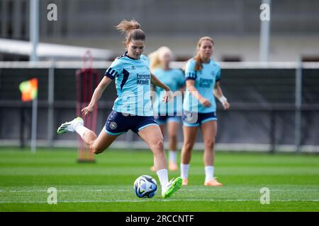 Perth, Australia. 13 luglio 2023. Australia, Perth, 13 luglio 2023: Signe Bruun della Danimarca durante la sessione di allenamento durante il pre-camp prima della Coppa del mondo femminile in Australia e nuova Zelanda presso il WA State Football Centre di Perth, Australia. (Daniela Porcelli/SPP) credito: SPP Sport Press Photo. /Alamy Live News Foto Stock