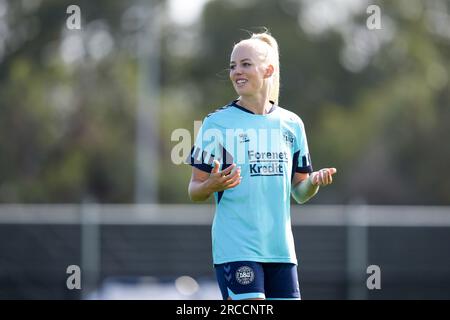 Perth, Australia. 13 luglio 2023. Australia, Perth, 13 luglio 2023: Sofie Svava della Danimarca durante la sessione di allenamento durante il pre-camp prima della Coppa del mondo femminile in Australia e nuova Zelanda presso il WA State Football Centre di Perth, Australia. (Daniela Porcelli/SPP) credito: SPP Sport Press Photo. /Alamy Live News Foto Stock