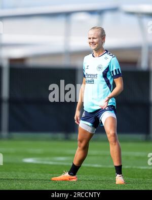 Perth, Australia. 13 luglio 2023. Australia, Perth, 13 luglio 2023: Pernille Harder della Danimarca durante la sessione di allenamento aperto durante il pre-camp prima della Coppa del mondo femminile in Australia e nuova Zelanda al WA State Football Centre di Perth, Australia. (Daniela Porcelli/SPP) credito: SPP Sport Press Photo. /Alamy Live News Foto Stock