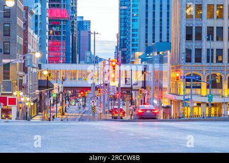 Business center nel centro di Ottawa, Ontario, Canada al crepuscolo Foto Stock