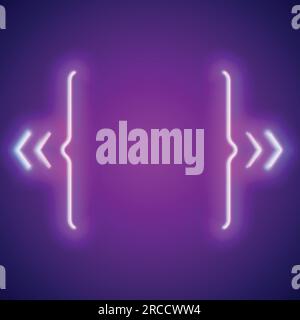 Neon retrò incandescente virgolette telaio Illustrazione Vettoriale