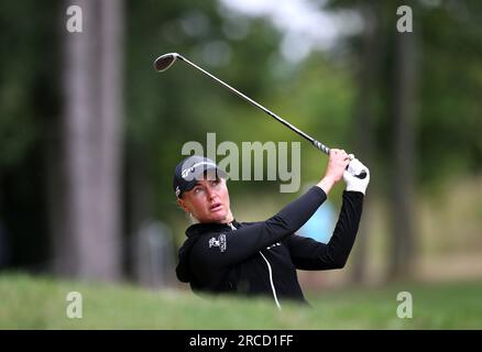 Charley Hull nel primo giorno dell'Aramco Team Series 2023 al Centurion Club, Hertfordshire. Data immagine: Venerdì 14 luglio 2023. Foto Stock