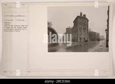 STATI UNITI Ospedale militare n. 57, situato in Rue d'Assas e Rue August Comte a Parigi, Francia. La foto, scattata il 2 febbraio 1919 da Sot. J. G. Jones, mostra una vista dell'ospedale. Questa era una visione ufficiale dell'ospedale. L'ospedale ha fornito supporto medico al personale militare americano durante la prima guerra mondiale Informazioni didascalia: FOTOGRAFO: SOT. J. G. JONES, S.C.. OGGETTO: Veduta dell'ospedale da Rue d'Assas e Rue August Comte, Stati Uniti Ospedale militare No. 57, Med. Corps, Parigi, Senna, Francia. C NOTE: Matura. Foto Stock