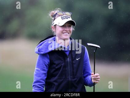 Nelly Korda nel primo giorno dell'Aramco Team Series 2023 al Centurion Club, Hertfordshire. Data immagine: Venerdì 14 luglio 2023. Foto Stock