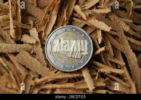 Moneta commemorativa in circolazione 2 Euro Niedersachsen 2014. Moneta tedesca da due euro. Foto Stock