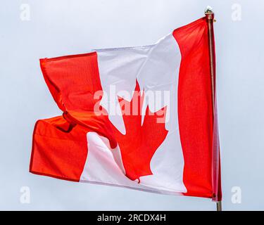 Bandiera del Canada. Canada Day. La gente celebra il Canada Day. Abbiamo apprezzato tutti i fuochi d'artificio, i barbecue e i festeggiamenti in Canada. Foto Stock