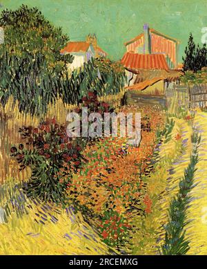Giardino dietro una casa 1888; Arles, Bouches-du-Rhône, Francia di Vincent van Gogh Foto Stock