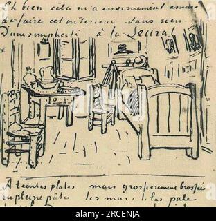 Camera da letto di Vincent 1888; Arles, Bouches-du-Rhône, Francia di Vincent van Gogh Foto Stock