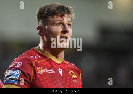 St Helens, Inghilterra - 13 luglio 2023 - Tom Davies di Catalan Dragons. Betfred Super League, St. Helens vs Catalan Dragons al Totally Wicked Stadium, St. Helens, Regno Unito Foto Stock