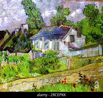 Case a Auvers 1890; Auvers-sur-oise, Francia di Vincent van Gogh Foto Stock