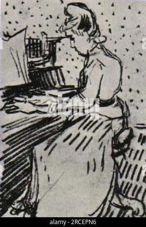 Mademoiselle Gachet al piano 1890; Auvers-sur-oise, Francia di Vincent van Gogh Foto Stock