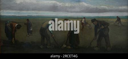 Contadini che piantano patate 1884; Nunen / Nuenen, Paesi Bassi, di Vincent van Gogh Foto Stock