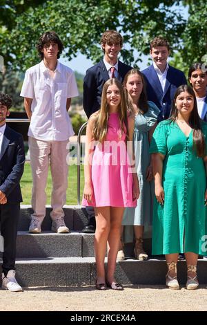 Madrid, Madrid, Spagna. 14 luglio 2023. La Principessa Sofia partecipa a un pubblico della Fondazione spagnola Committee of United World Colleges al Palazzo Zarzuela il 14 luglio 2023 a Madrid, Spagna (Credit Image: © Jack Abuin/ZUMA Press Wire) SOLO PER USO EDITORIALE! Non per USO commerciale! Crediti: ZUMA Press, Inc./Alamy Live News Foto Stock