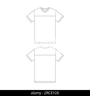 Modello di maglia da calcio illustrazione vettoriale contorno piatto del disegno dello schizzo Illustrazione Vettoriale