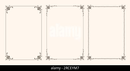 Set di bordi dei fotogrammi vettoriali art deco Illustrazione Vettoriale